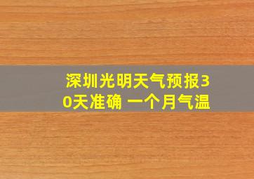 深圳光明天气预报30天准确 一个月气温